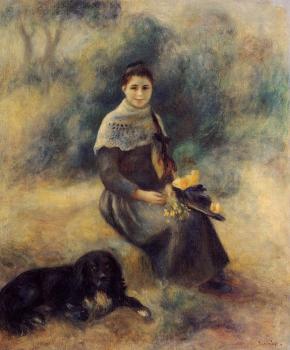 皮埃爾 奧古斯特 雷諾阿 Young Girl with a Dog